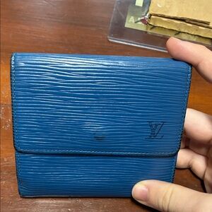 Louis Vuitton Textured Blue Card Holder